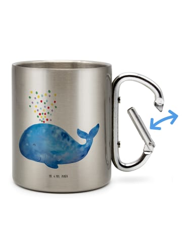 Mr. & Mrs. Panda Thermobecher Wal Konfetti ohne Spruch in Silber