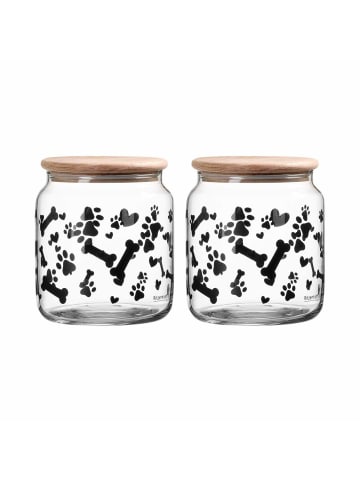 Ritzenhoff & Breker 2er Set Leckerli-Dosen mit Deckel Mika Dog ø 12 cm transparent in transparent