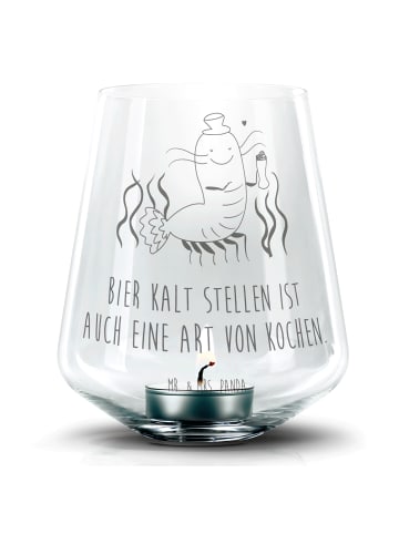 Mr. & Mrs. Panda Glas Windlicht Hummer Weizen mit Spruch in Transparent