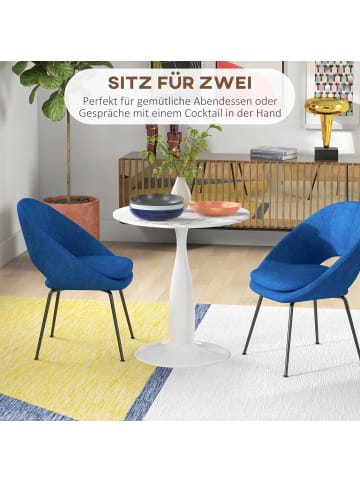 HOMCOM Esstisch in Weiß 70L x 70B x 74H cm