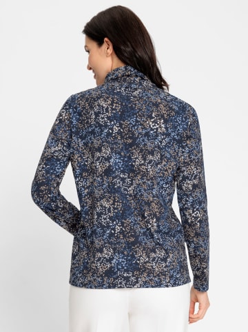 WITT WEIDEN Rollkragen-Shirt in marine-beige-bedruckt