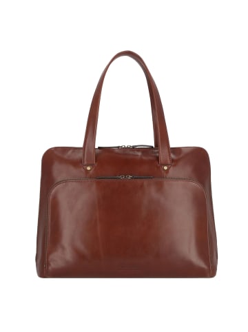 Leonhard Heyden Cambridge Schultertasche Leder 41 cm Laptopfach in rotbraun