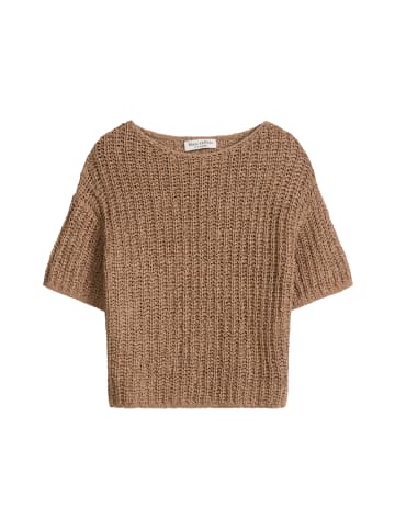 Marc O'Polo Kurzarm-Strickpullover boxy in Burnt Brown
