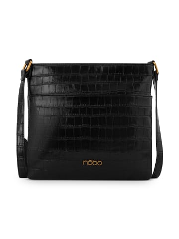 Nobo Bags Schultertasche Croco in schwarz