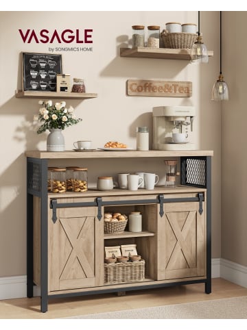 VASAGLE Sideboard Daxton in Milchkaffee-Farbe - (B)33 x (H)80 x (T)100 cm