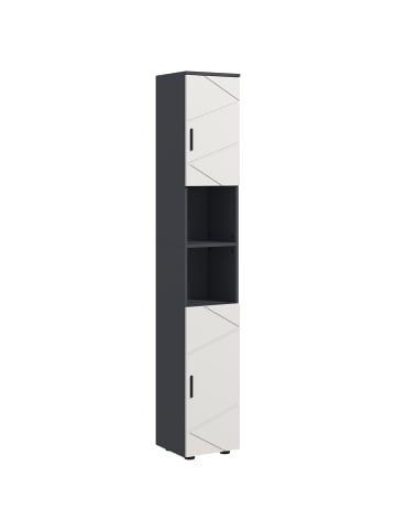 Kleankin Badezimmerschrank-30L x 30B x 183H cm-Dunkelgrau