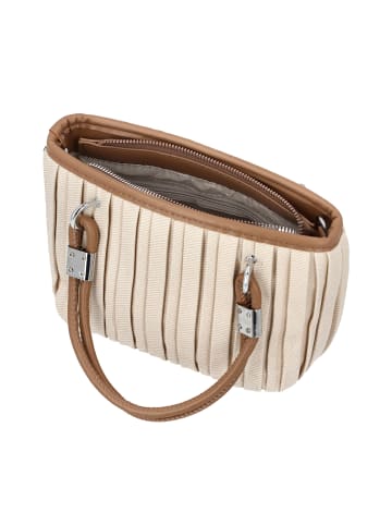 Usha Women Eco-Leather Zip-Up Handbag in Offwhite