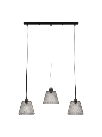 home24 home24 3-flammige Pendelleuchte aus Eisen in Gold, 75 x 150 x 20 cm in Schwarz