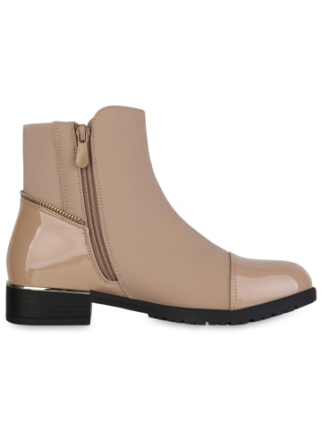 VAN HILL Klassische Stiefeletten Harper in Beige Lack