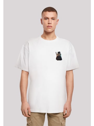F4NT4STIC Heavy Oversize T-Shirt Wizard Cat OVERSIZE TEE in weiß
