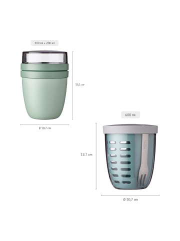Mepal 2er Set Lunchpot mit Fruitpot Ellipse in Vivid Blue