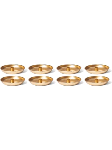 Novaliv 8er-Set Stabkerzenhalter Kerzenhalter Adventskranz scandic chic rund M in Gold