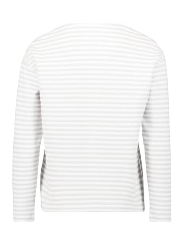 BETTY & CO Sweatshirt mit U-Boot-Ausschnitt in Grau/Weiß