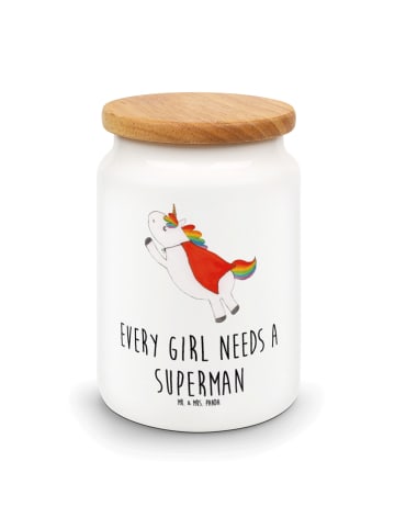 Mr. & Mrs. Panda Vorratsglas Einhorn Super mit Spruch in Weiß