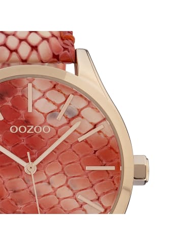 Oozoo Analog-Armbanduhr Oozoo Timepieces rot, hellrose groß (ca. 42mm)