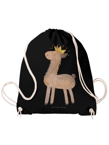 Mr. & Mrs. Panda Jutebeutel Lama König ohne Spruch in Schwarz