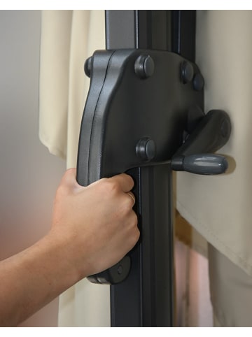 MCW Gastronomie-Ampelschirm A96, Flap, anthrazit ohne Ständer, drehbar