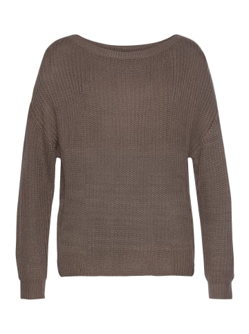 LASCANA Strickpullover in stein