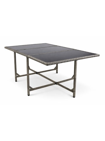 VCM  Rattan Gartentisch Balkontisch Raloso 170x110 in Grau