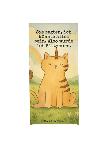 Mr. & Mrs. Panda Duschtuch Einhorn Katze Design mit Spruch in Weiß