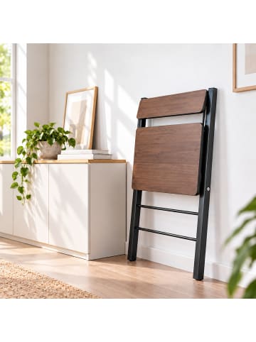 relaxdays Schreibtisch in Braun/ Schwarz - (B)70 x (H)82 x (T)56 cm