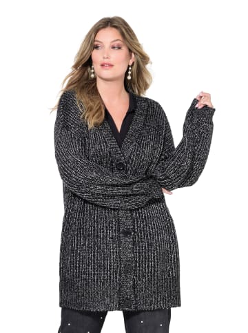 MIAMODA Strickjacke in schwarz