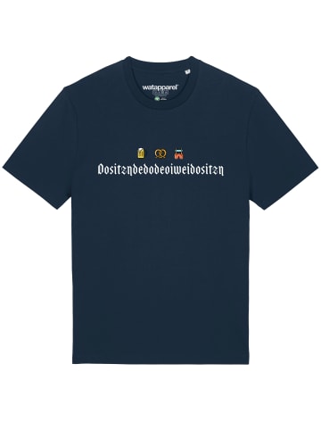 wat? Apparel T-Shirt Dositzndedodeoiweidositzn in Dunkelblau