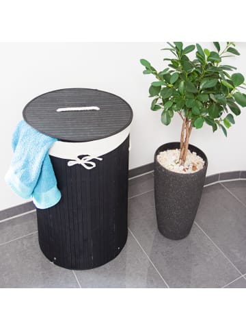 relaxdays 2x Wäschekorb in Schwarz/ Weiß - Je 80 l