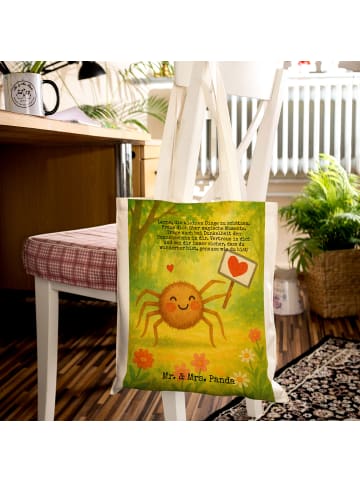 Mr. & Mrs. Panda Tote Bag Spinne Agathe Motivation Design mit Sp... in Weiß