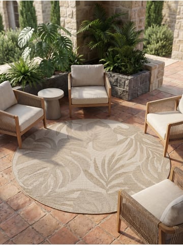 KADIMA DESIGN Outdoorteppich Boho Wetterfest UV-beständig Waschbar in Beige