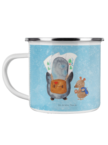 Mr. & Mrs. Panda Tasse Pinguin & Maus Wanderer ohne Spruch in Eisblau