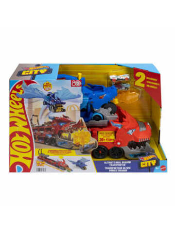 Mattel Spielzeug - Hot Wheels City Ultimativer 2-in-1 Drachen Transporter