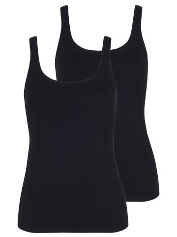 Lisca 2er Pack Trägerhemd in black