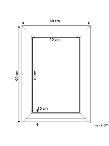 Beliani Wandspiegel LUNEL in Schwarz - (W) 60 x (H) 90 x (L) 3 cm Vertikal