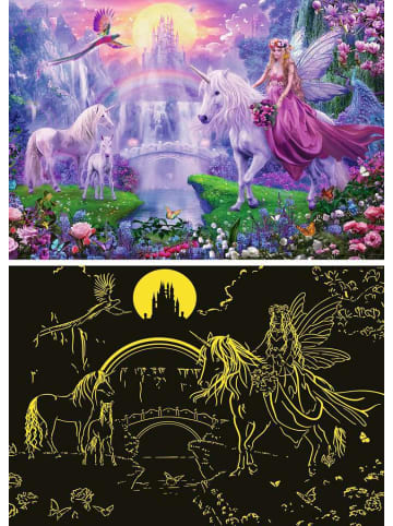 Ravensburger Puzzle 200 Teile Kinderpuzzle 200 XXL Teile - Magische Einhornnacht Ab 8 Jahre in bunt