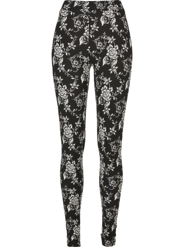 Urban Classics Urban Classics Damen Ladies Soft AOP Leggings in blackrose