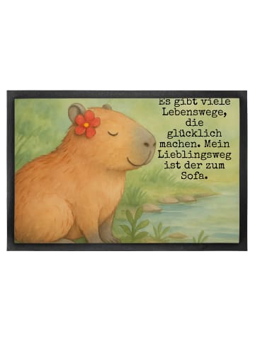 Mr. & Mrs. Panda Türvorleger Capybara Blume Design mit Spruch in Weiß