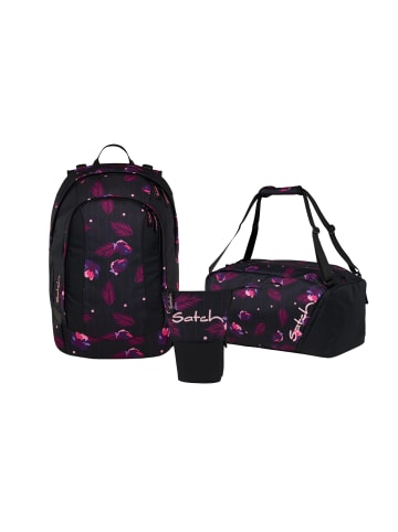 Satch Schulrucksack-Set AIR "Mystic Nights" 3-teilig in Schwarz/Rosa
