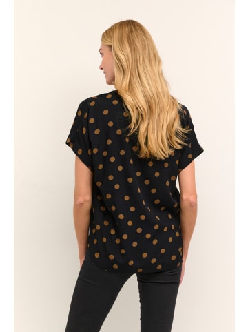 Kaffe Kurzarm-Bluse KAano Regular fit in Black With Mustang Dot