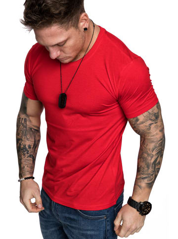 Amaci&Sons Basic T-Shirt mit Rundhalsausschnitt LANCASTER in Rot