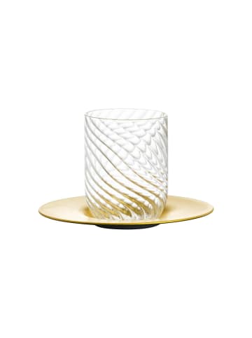 Eisch Cappuccinoglas mit Untertasse Twist 270 ml in gold