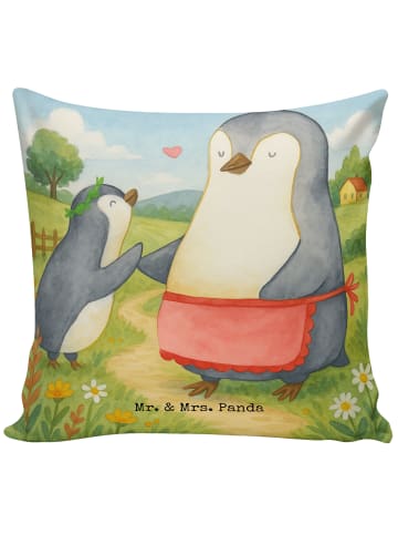 Mr. & Mrs. Panda kuschelkissen 40x40 Pinguin mit Kind Design ohn... in Weiß