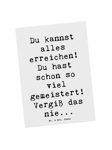 Mr. & Mrs. Panda Postkarte Spruch Selbstvertrauen stärken mit Sp... in Weiß