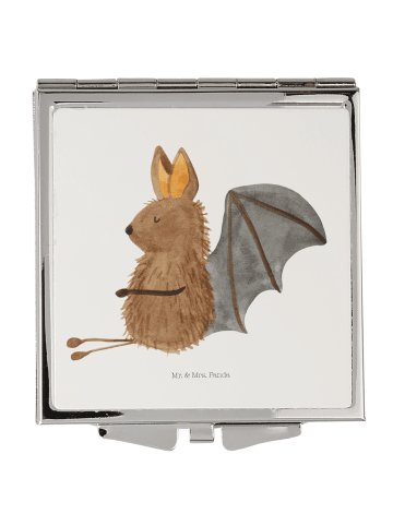 Mr. & Mrs. Panda Kosmetikspiegel Fledermaus Sitzen ohne Spruch in Weiß