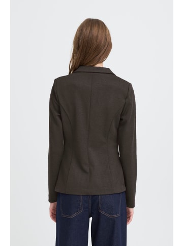 ICHI IHKATE JACQUARD BL4 Shaped fit in BLACK BROWN HERRINGBONE