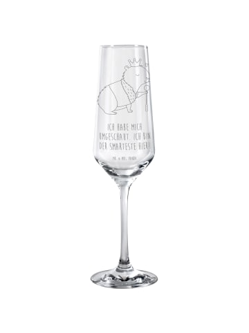 Mr. & Mrs. Panda Champagnerglas Capybara König mit Spruch in Transparent