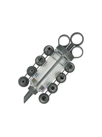 Michelino Garnierspritzen Set 10-teilig mit 9 Aufsätzen - Für Tortendekoration, in Grau