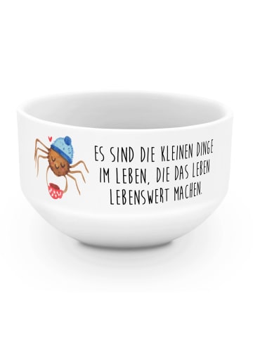 Mr. & Mrs. Panda Obstschale Spinne Agathe Kaffee mit Spruch in Weiß