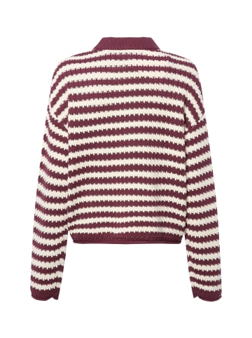 Y.A.S Strickpullover in aubergine ecru - 0001