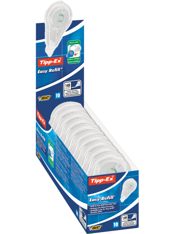 Bic Korrekturroller Easy Refill Nachfüllkassetten, 14 m x 5 mm, 10er Pack